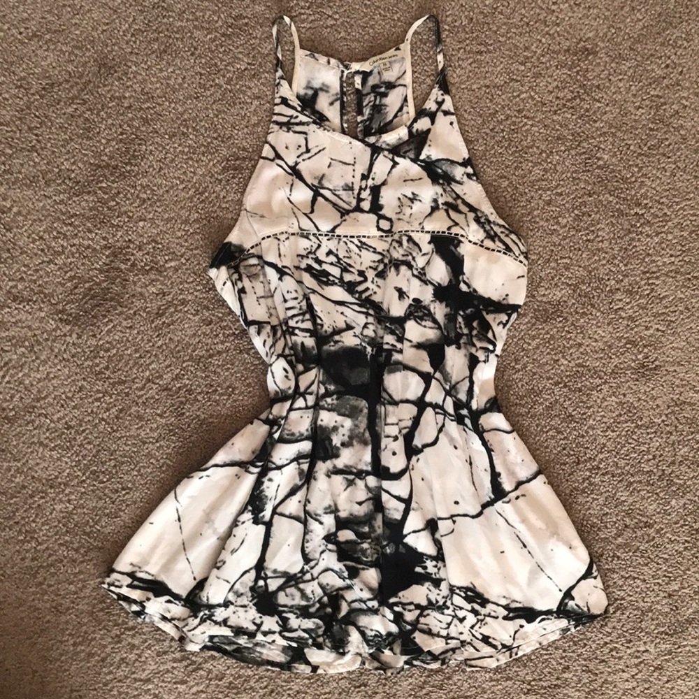 Black, white & grey Calvin Klein tank dress